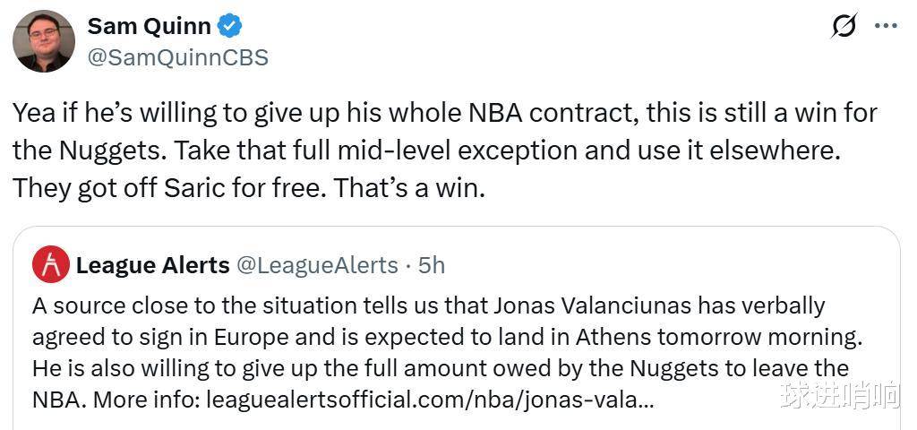 开云体育-想回欧洲！瓦兰寻求买断合同掘金正说服他留在NBA